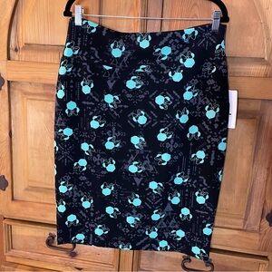 LuLaRoe Disney - NWT - Minnie Mouse Teal and Black Cassie Skirt - Size XL